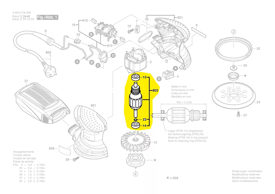 Induit BOSCH réf. 2 609 000 217
